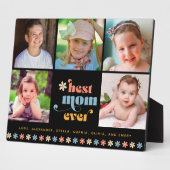 Plaque Photo Meilleure Maman Jamais Boho Retro 5 Photos (Côté)