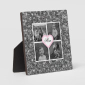 Plaque Photo Meilleure maman jamais élégant argent scintillant  (Recto)