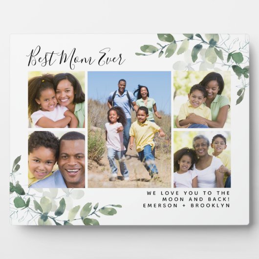 Plaque Photo Meilleure Maman Jamais Eucalyptus Photo Collage (Devant)