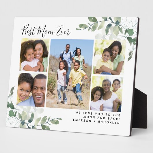 Plaque Photo Meilleure Maman Jamais Eucalyptus Photo Collage (Côté)