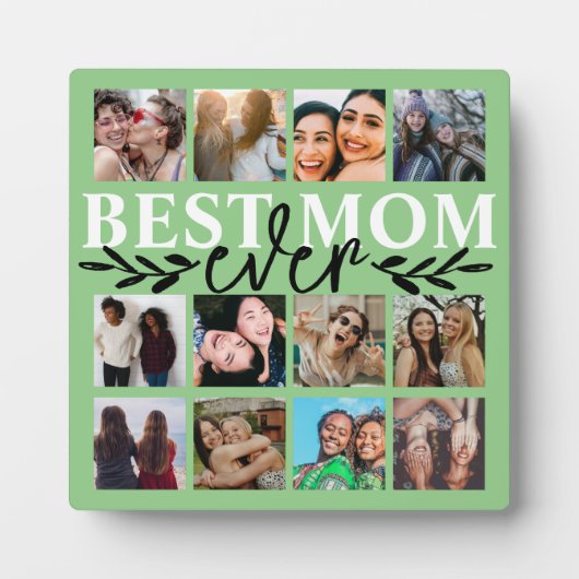 Plaque Photo Meilleure Maman Jamais Green Photo Collage Calligr (Devant)