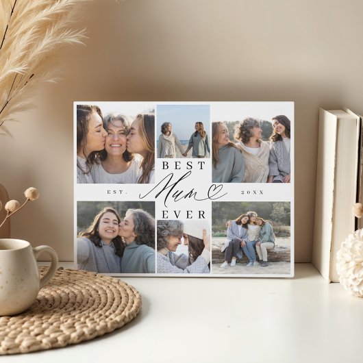 Plaque Photo Meilleure maman Jamais maman Script Coeur Photo Co