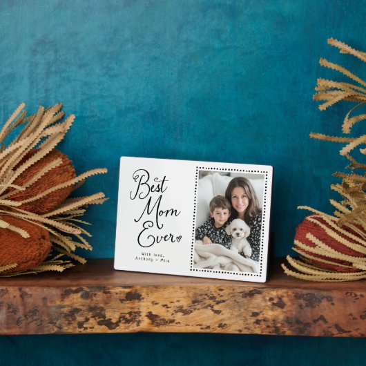 Plaque Photo Meilleure maman jamais Whimsical Script 1 Photo (Côté)