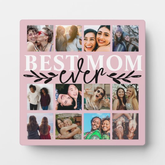 Plaque Photo Meilleure maman Jour Blush Pink Photo Collage (Devant)