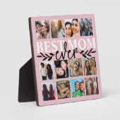 Plaque Photo Meilleure maman Jour Blush Pink Photo Collage (Recto)