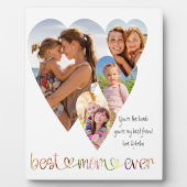 Plaque Photo Meilleure maman Jour Typographie Art Coeur En Form (Devant)