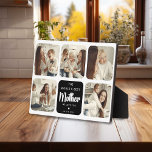 Plaque Photo Meilleure mère du monde moderne 5 Collage photo<br><div class="desc">Créez votre propre 5 Photo Display pour maman cette fête des mères ! Design propose un collage photo composé de 5 images carrés instantanées et d'un bloc noir qui peut être changé en n'importe quelle couleur avec le texte 'La Meilleure Mère du Monde', un petit message mignon, un coeur blanc...</div>