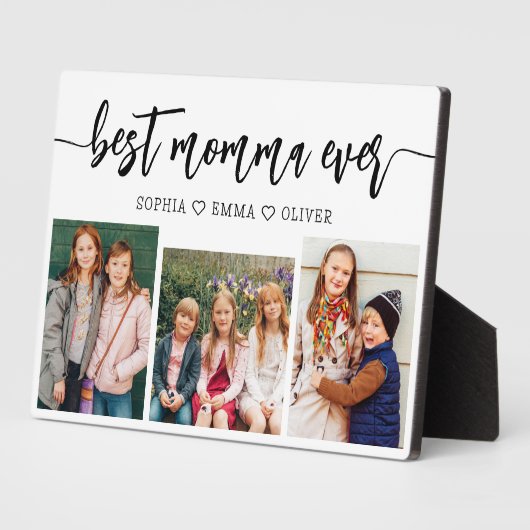Plaque Photo Meilleure Momma Jamais - Fête des Mères Collage ph (Côté)
