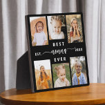 Plaque Photo Meilleure Nonna jamais - Collage photo pour petits<br><div class="desc">Célébrez le "meilleur NaNa jamais jamais" avec cette Plaque de collage photo pour petits-enfants personnalisée. Ce cadeau plein de coeur comprend un collage magnifiquement arrangé de photos chères capturant des moments spéciaux, complété par un message d'amour. Conçu à partir de matériaux de haute qualité avec une finition épurée, il est...</div>