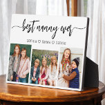 Plaque Photo Meilleure nounou jamais - Collage photo pour petit<br><div class="desc">Célébrez la "Meilleure Nanny Ever" avec cette Plaque Collage Photo Petits-Enfants personnalisée. Ce cadeau plein de coeur comprend un collage magnifiquement arrangé de photos chères capturant des moments spéciaux, complété par un message d'amour. Conçu à partir de matériaux de haute qualité avec une finition épurée, il est idéal pour l'exposition...</div>