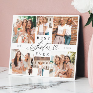 Plaque Photo Meilleure Soeur Soeur Soeur Script Coeur Photo Col