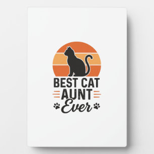 Plaque Photo Meilleure Tante de Chat Vintage Sunset T-Shirt Des