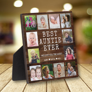 Plaque Photo Meilleure Tante Ever 12 Photo Collage Bois rustiqu
