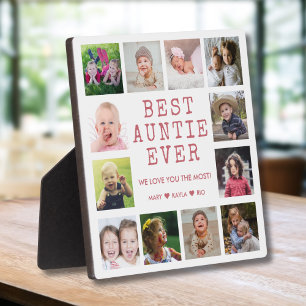 Plaque Photo Meilleure Tante Ever 12 Photo Collage Rose Et Blan