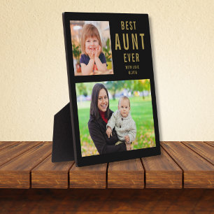 Plaque Photo Meilleure Tante Ever 2 Collage Photo Noir Et Or