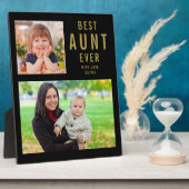 Plaque Photo Meilleure Tante Ever 2 Collage Photo Noir Et Or (Côté)