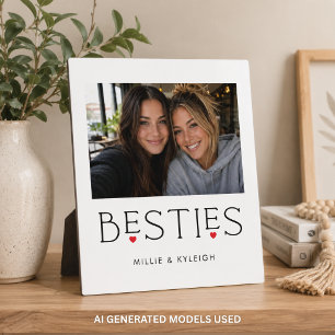 Plaque Photo Meilleures Amies Meilleure Copine Cœur Typographie
