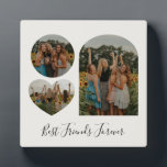 Plaque Photo Meilleures formes de photo BFF personnalisées pour<br><div class="desc">Meilleurs Amis Pour Jamais BFF Forme photo personnalisée Plaque</div>