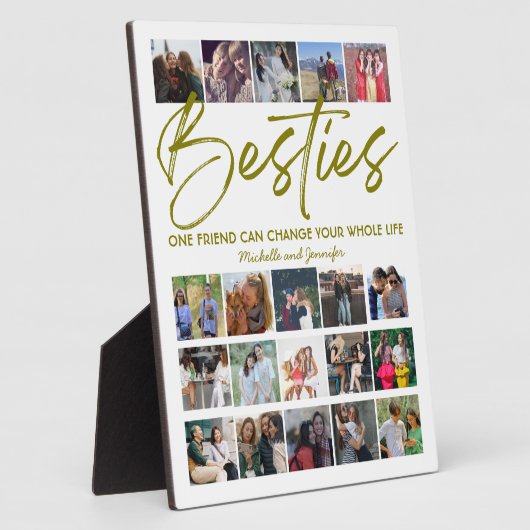 Plaque Photo Meilleurs amis | Besties Photo Collage (Côté)
