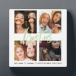 Plaque Photo Meilleurs amis Carré 4 Photos collage vertes besti<br><div class="desc">Un grand cadeau pour célébrer votre firenship ! Une plaque photo avec vos 4 photos préférées,  personnalisée avec vos noms.</div>