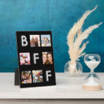 Plaque Photo Meilleurs amis noir argent photo collage BFF<br><div class="desc">Un cadeau unique pour votre(s) meilleur(s) ami(s) célébrant votre vie avec un collage de 6 de vos propres photos,  photos. Un arrière - plan noir classique. Les lettres BFF sont écrites en faux argent avec une police de style ballon.</div>
