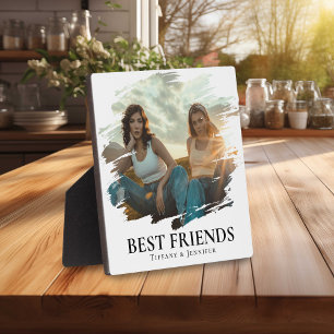 Plaque Photo Meilleurs amis photo & nom moderne simple
