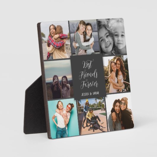 Plaque Photo Meilleurs amis pour toujours gris photo manuscrite (Recto)