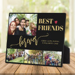Plaque Photo Meilleurs amis pour toujours les noms de collage p<br><div class="desc">Scénario de typographie en or noir moderne avec 4 photos personnalisées gardiez-vous créer votre propre plaque d'affichage.                 Veuillez noter que les couleurs du texte et de l'arrière - plan sont modifiables. Vous pouvez les remplacer par n'importe quelle autre couleur après avoir sélectionné l'option PERSONNALISER.</div>