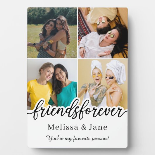 Plaque Photo meilleurs amis pour toujours mignon 4 photos colla (Devant)