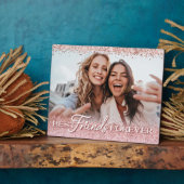 Plaque Photo Meilleurs amis pour toujours rose Parties scintill (Côté)