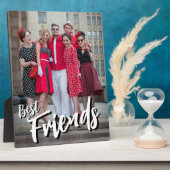 Plaque Photo Meilleurs amis Script superposer photo noir et bla (Côté)