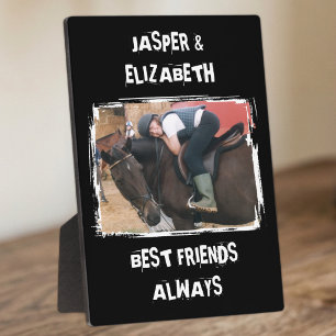 Plaque Photo Meilleurs amis toujours photo cheval noir et blanc
