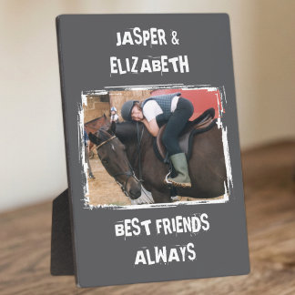 Plaque Photo Meilleurs amis toujours photo de cheval gris et bl