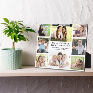 Plaque Photo Meilleurs grands-parents du monde Photo Collage