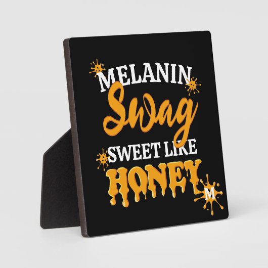 Plaque Photo MELANIN Sweet Like Honey SWAG Monogramme (Recto)