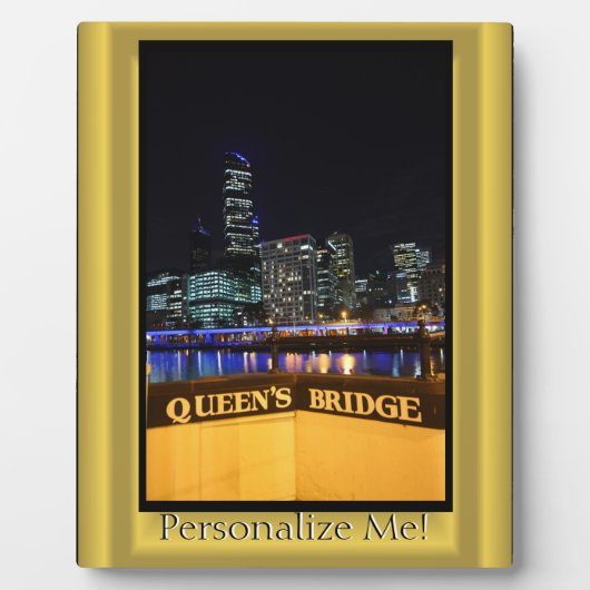 Plaque Photo Melbourne Australie CBD Night Lights (Devant)