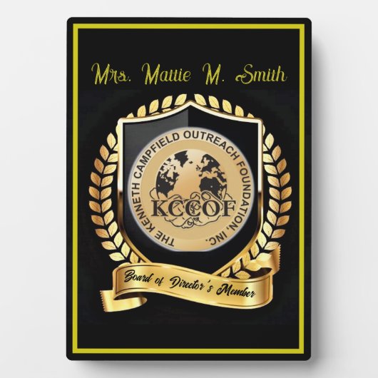 Plaque Photo Membre du conseil d'administration (Devant)