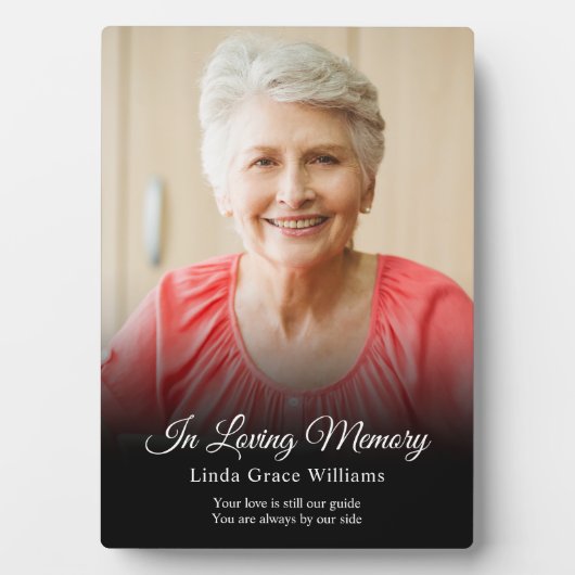 Plaque Photo Mémento de souvenir en mémoire affectueuse (Devant)