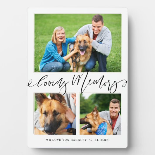Plaque Photo Mémoire Affectueuse | Collage de 3 photos de mémor (Devant)