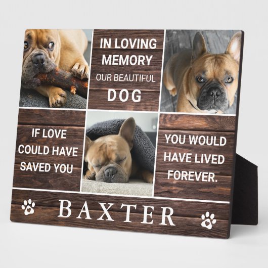 Plaque Photo Mémoire de compagnie en collage photo en bois rust (Côté)