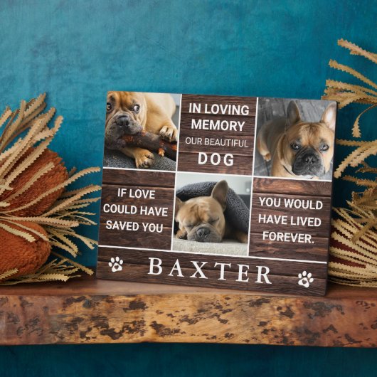 Plaque Photo Mémoire de compagnie en collage photo en bois rust (Côté)
