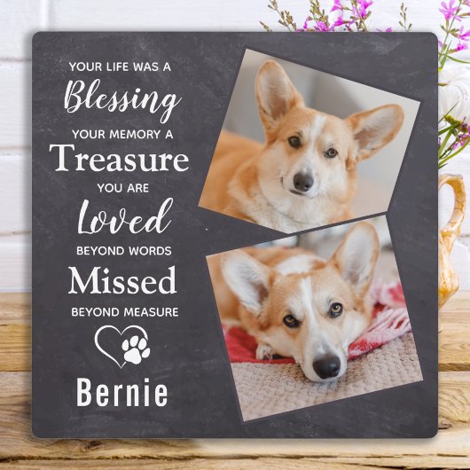 Plaque Photo Mémoire de compagnie Perte d'animal de compagnie P