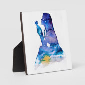 Plaque Photo Mémoire de la fille avec fleur bleue (Recto)