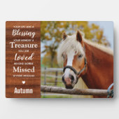 Plaque Photo Mémoire équestre rustique de cheval (Devant)