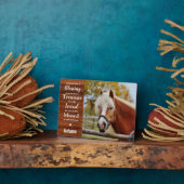 Plaque Photo Mémoire équestre rustique de cheval (Côté)