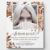 Plaque Photo Mémoire florale botanique d'automne avec photo (Devant)