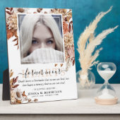 Plaque Photo Mémoire florale botanique d'automne avec photo (Côté)