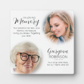 Plaque Photo Mémoire Moderne Photo Avant & Après (Devant)