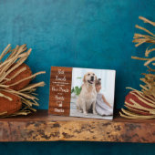 Plaque Photo Mémoire personnalisé empreintes de pattes rustique (Côté)