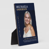 Plaque Photo Mémoire photo élégant moderne de table (Côté)